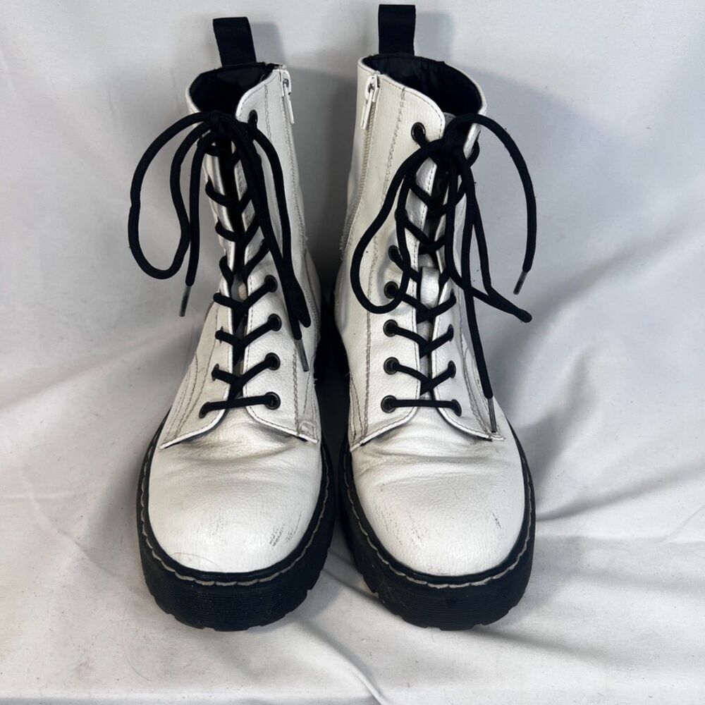 Sincerely Jules White Lace Up "Harley" Combat Hiking Boots Y2K Skater Size 8.5M - Picture 14 of 16